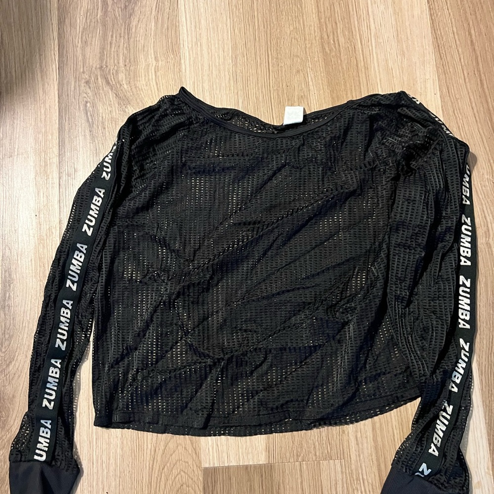 Zumba Fitness Black Mesh Women's Top